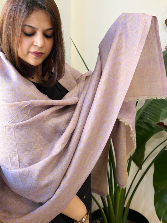 Lavender Pashmina Stole with Zari