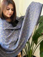Blue Pashmina Stole with Zari
