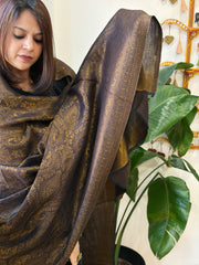 Cola Brown Pashmina Shawl with Zari