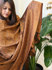 Burnt Brown Pashmina Shawl with Zari