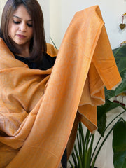 Orange Pashmina Shawl with Zari