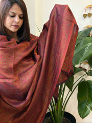 Maroon Pashmina Shawl with Zari