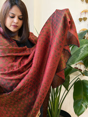 Maroon Pashmina Shawl with Zari