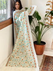 Tussar Silk dupatta with Thread Jaal Embroidery