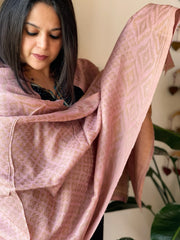 Pink Pashmina Stole with Zari