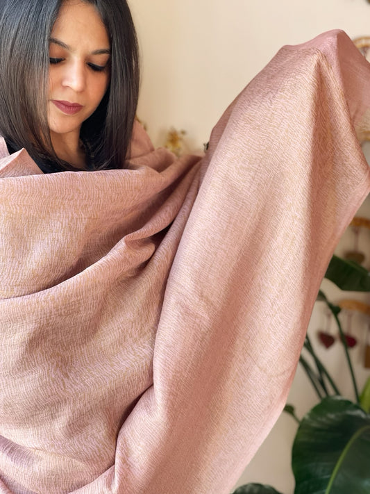 Pink Pashmina Shawl with Zari