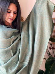 Turquoise Pashmina Shawl with Zari