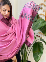 Pink Woven Kullu Woollen Shawl