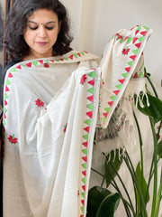 Handmade Kantha Dupatta in Pure Cotton