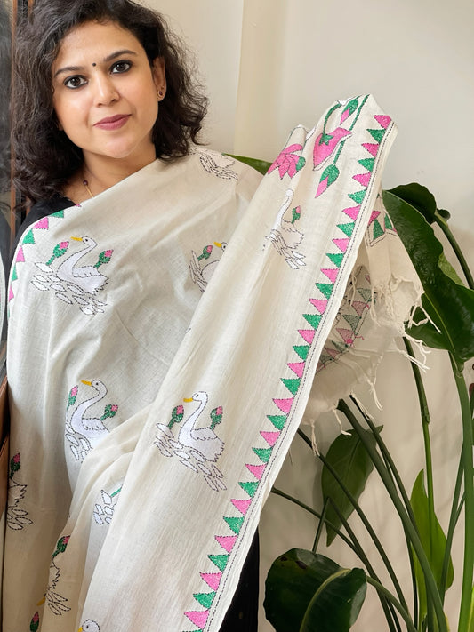 Handmade Kantha Dupatta in Pure Cotton