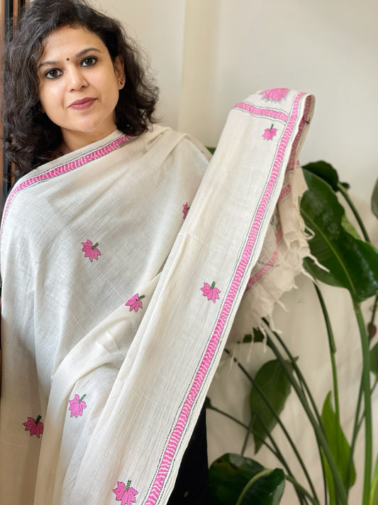 Handmade Kantha Dupatta in Pure Cotton