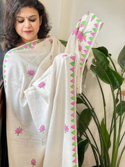 Handmade Kantha Dupatta in Pure Cotton