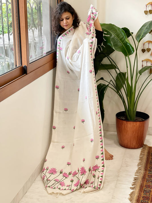 Handmade Kantha Dupatta in Pure Cotton