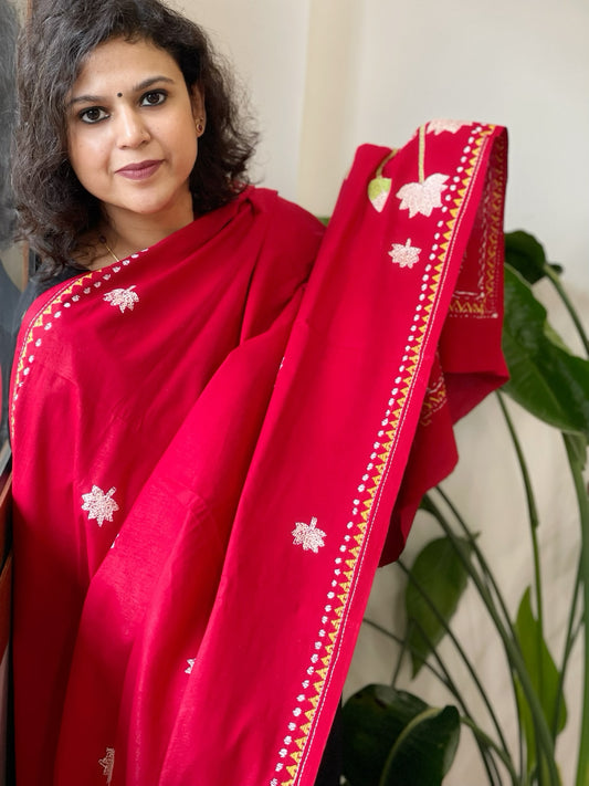Handmade Kantha Dupatta in Pure Cotton