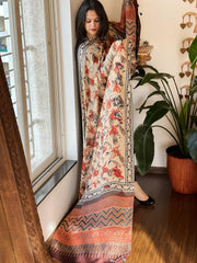 Skin Designer Handblock Ajrakh Dupatta in Modal Silk