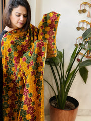 Handmade Phulkari Dupatta in Cotton
