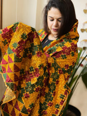 Handmade Phulkari Dupatta in Cotton