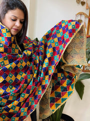 Handmade Phulkari Dupatta in Cotton