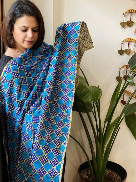 Handmade Phulkari Dupatta in Cotton