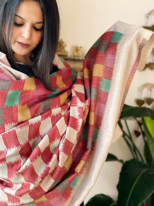 Woven Ikat Pashmina Shawl