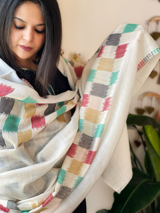 Woven Ikat Pashmina Shawl