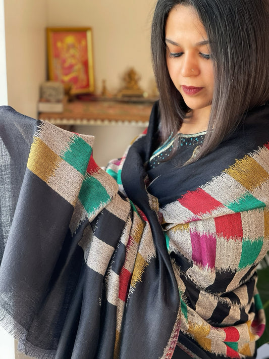 Woven Ikat Pashmina Shawl