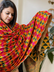 Handmade Phulkari Dupatta in Cotton