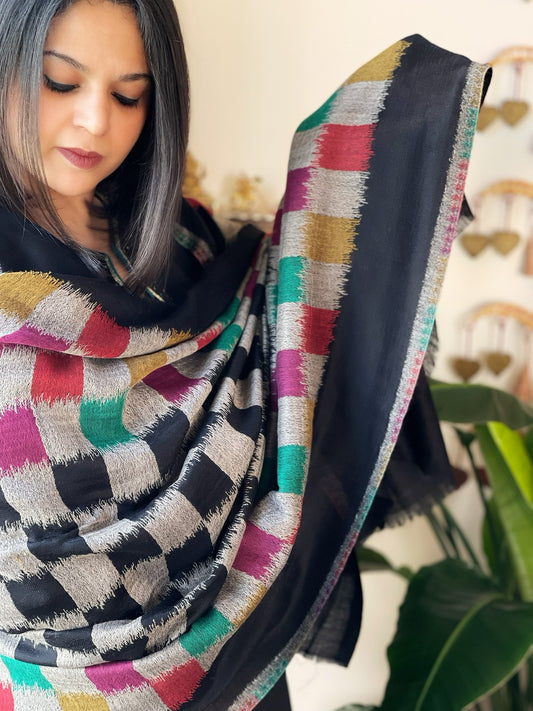 Woven Ikat Pashmina Shawl