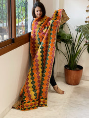 Handmade Phulkari Dupatta in Cotton