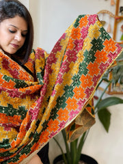 Handmade Phulkari Dupatta in Cotton