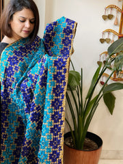 Handmade Phulkari Dupatta in Cotton