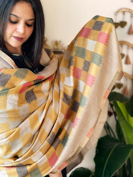 Woven Ikat Pashmina Shawl