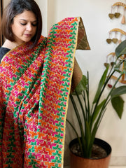Handmade Phulkari Dupatta in Cotton