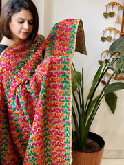 Handmade Phulkari Dupatta in Cotton
