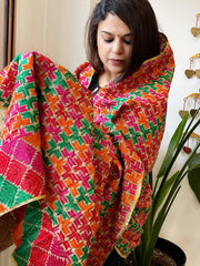 Handmade Phulkari Dupatta in Cotton