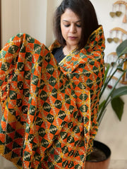 Handmade Phulkari Dupatta in Cotton