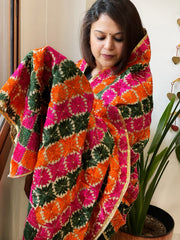 Handmade Phulkari Dupatta in Cotton