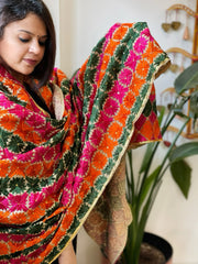 Handmade Phulkari Dupatta in Cotton