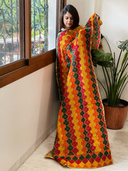 Handmade Phulkari Dupatta in Cotton