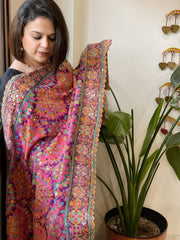 Purple Chinon Dupatta with Aari Embroidery