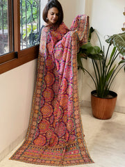 Purple Chinon Dupatta with Aari Embroidery