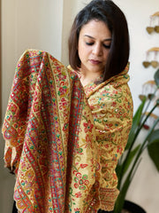 Beige Chinon Dupatta with Aari Embroidery