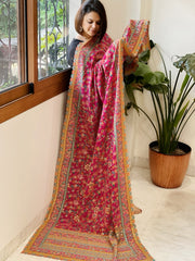Pink Chinon Dupatta with Aari Embroidery