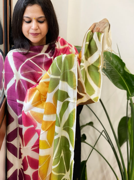 Cotton Silk Clamp Dyed Dupatta