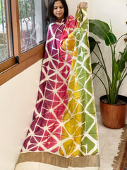 Cotton Silk Clamp Dyed Dupatta