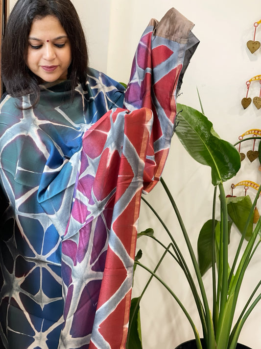 Cotton Silk Clamp Dyed Dupatta