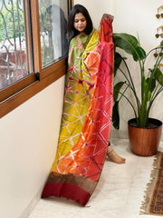 Cotton Silk Clamp Dyed Dupatta