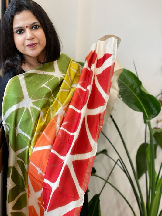 Cotton Silk Clamp Dyed Dupatta