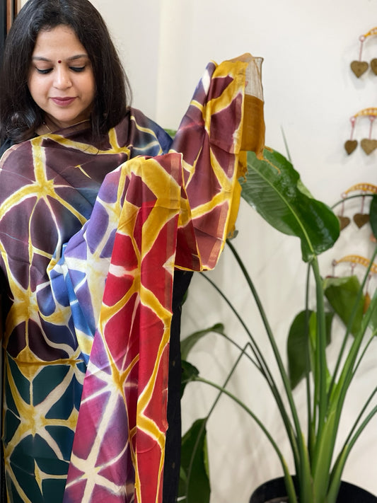 Cotton Silk Clamp Dyed Dupatta