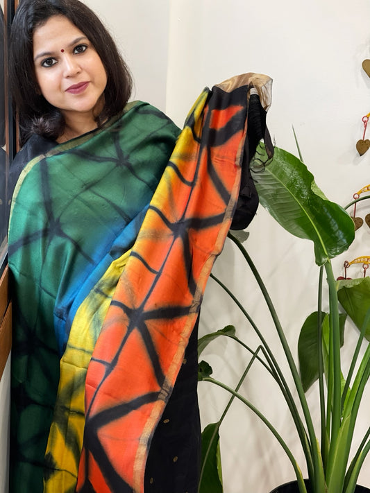 Cotton Silk Clamp Dyed Dupatta